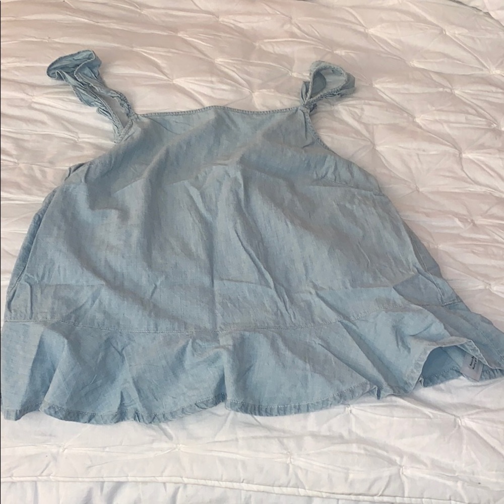 Madewell Denim Tank with Ruffle details